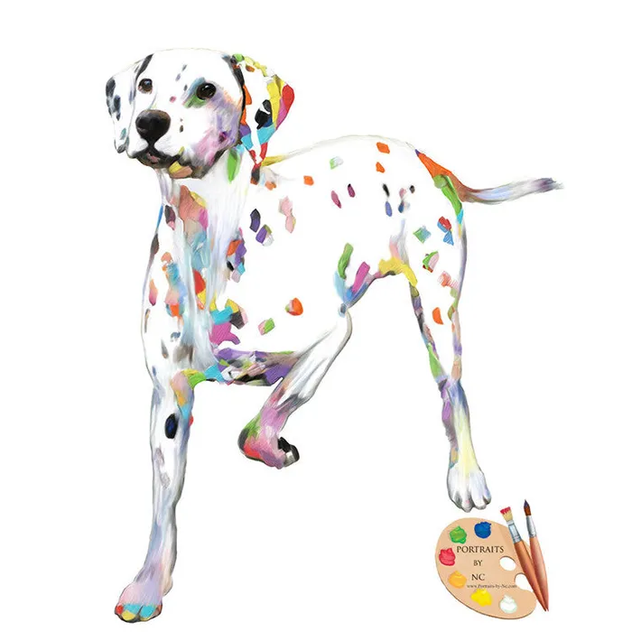 Dalmatian Modern Portrait Painting Portraits by NC Earrings