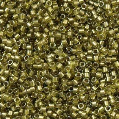 DB0908 Sparkling Lt Yellow Lined Miyuki Delica 110 Peppy Beads Earrings