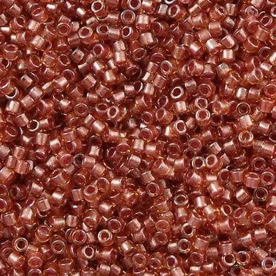 DB0913 Sparkling Salmon Lined Topaz Miyuki Delica 110 Peppy Beads Earrings