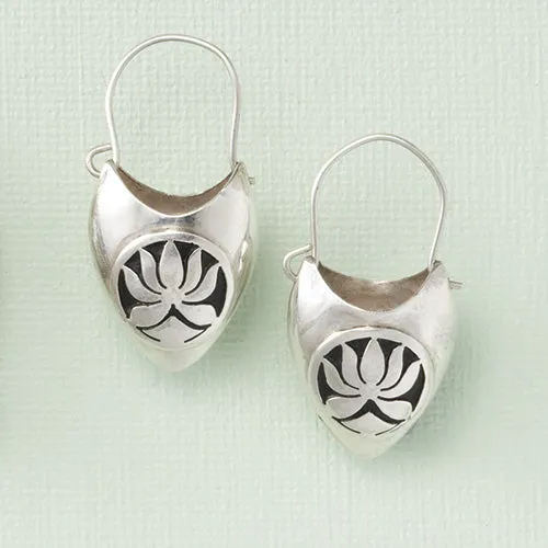 DC Earrings Sterling Silver Lotus Basket Earrings