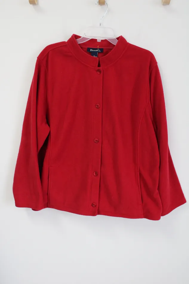 Denim Co Earrings Denim Co Red Fleece Jacket 3X