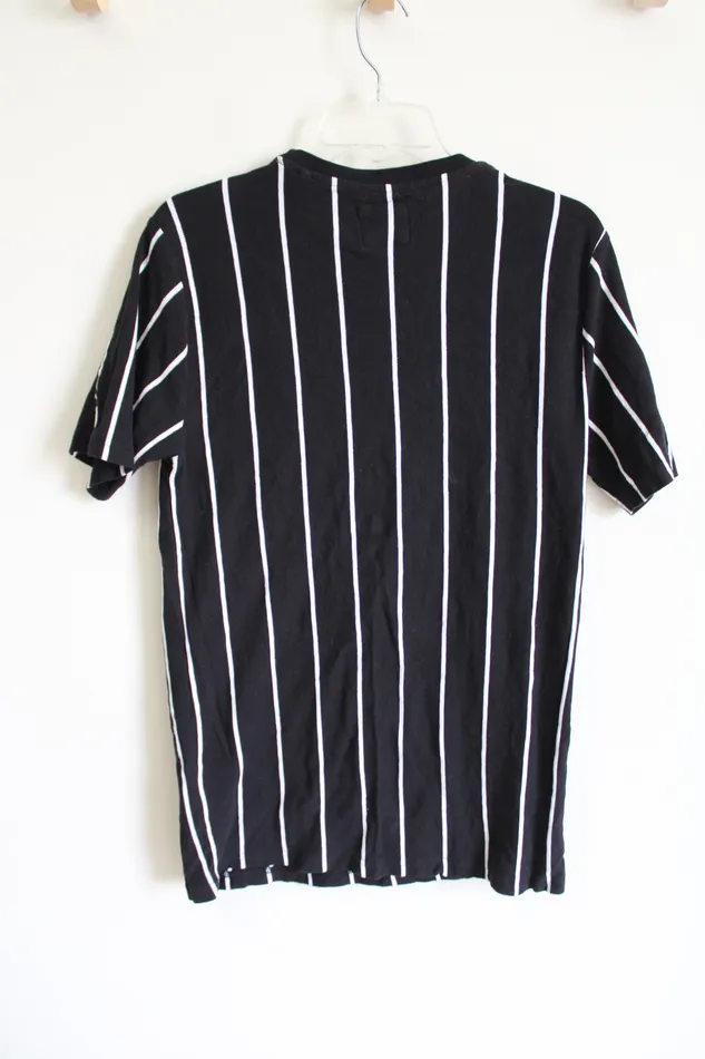 Denim Flower DF Black Striped Shirt L Rings