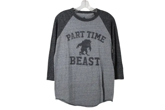 Disney Part Time Beast Beauty The Beast Baseball Tee M Disney Earrings