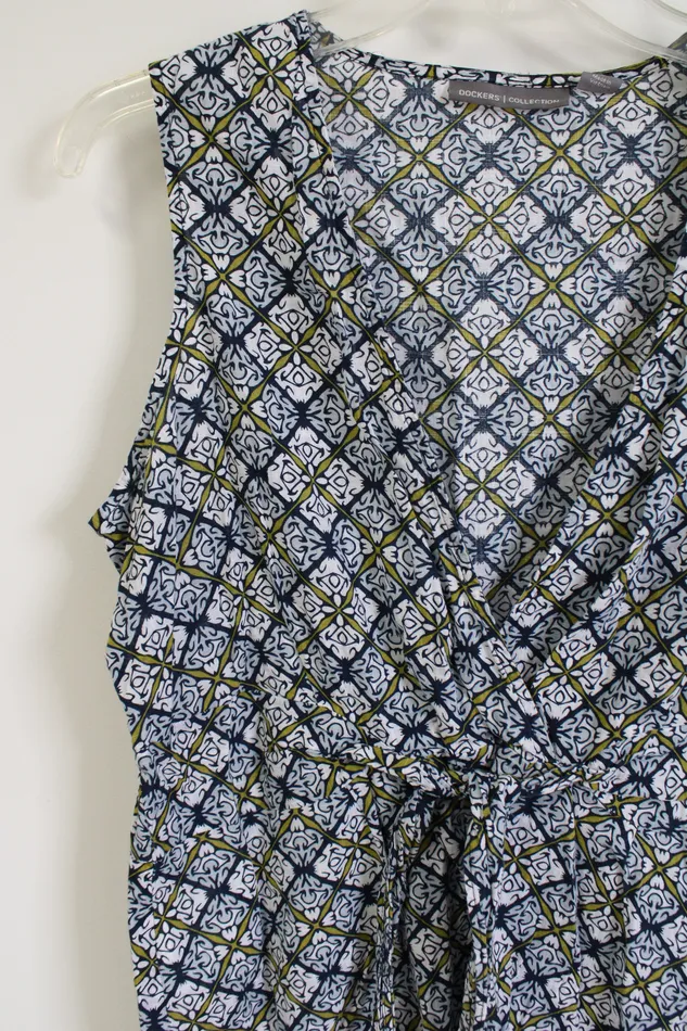 Dockers Collection Blue Green Patterned Tank L Dockers Rings