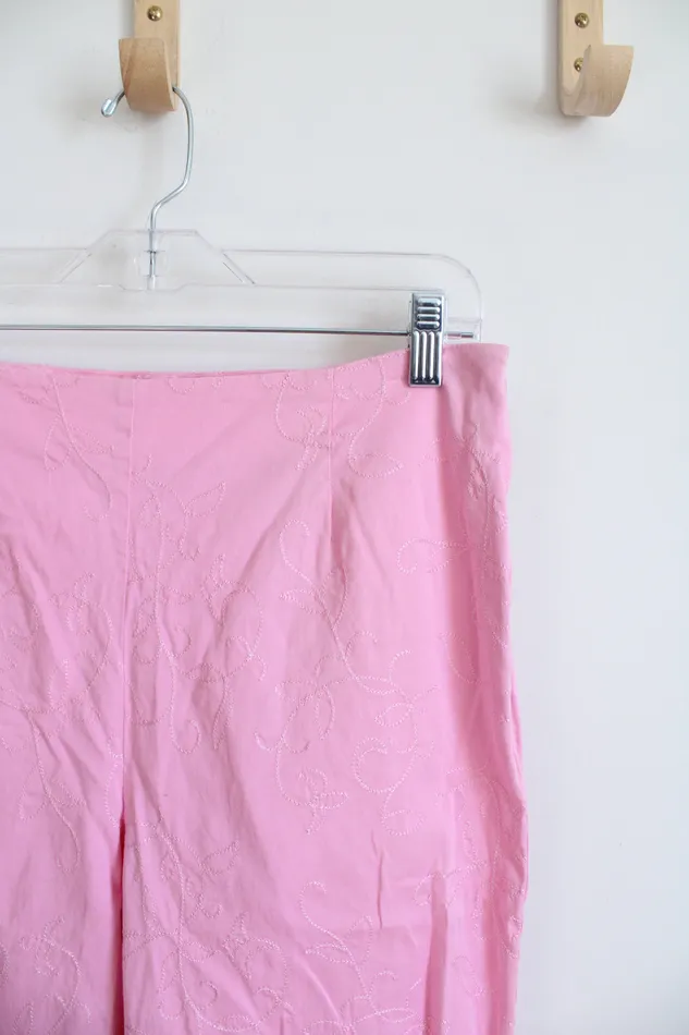 Dressbarn Embroidered Pink Pants 10 Dressbarn Earrings