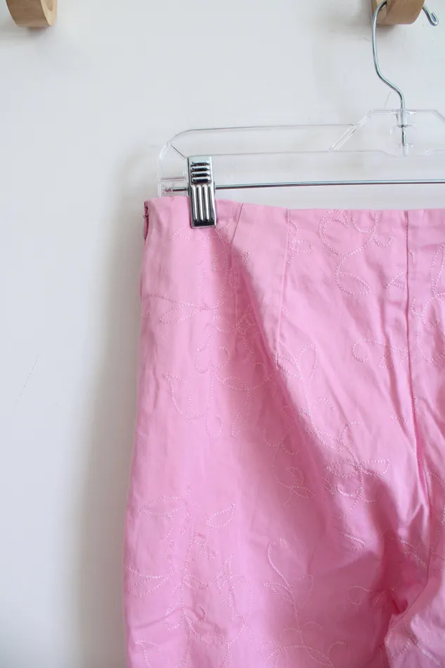 Dressbarn Embroidered Pink Pants 10 Dressbarn Earrings