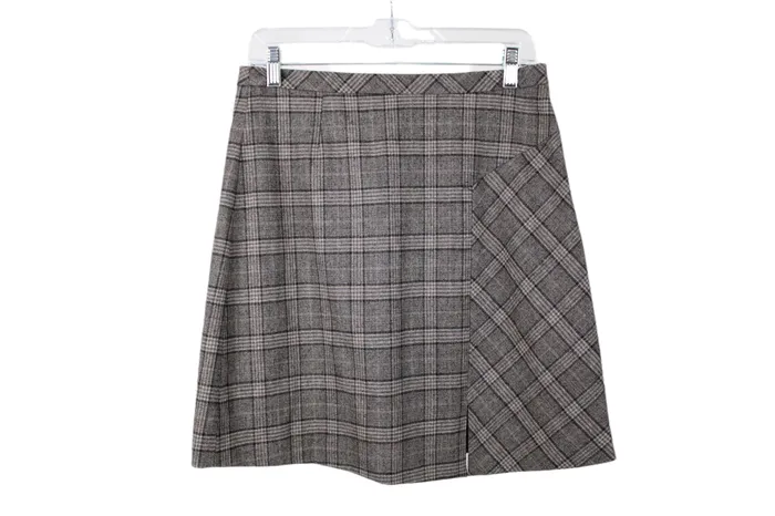 Earrings Banana Republic Banana Republic Brown Plaid Wool Mini Skirt 6