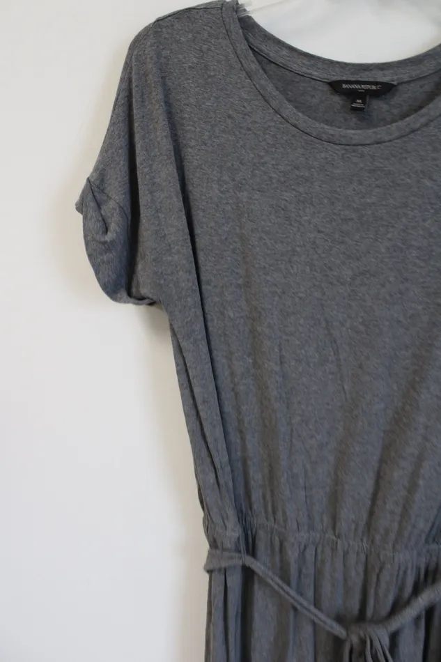 Earrings Banana Republic Banana Republic Gray Stretch Belted Dress M