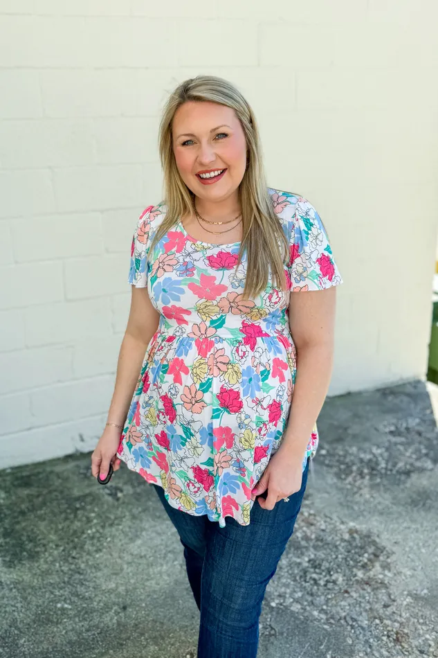 Earrings BE Stage In Your Dreams Floral Babydoll Top