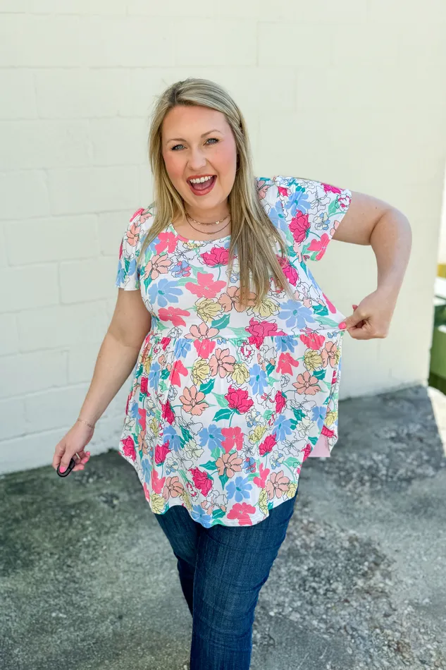 Earrings BE Stage In Your Dreams Floral Babydoll Top