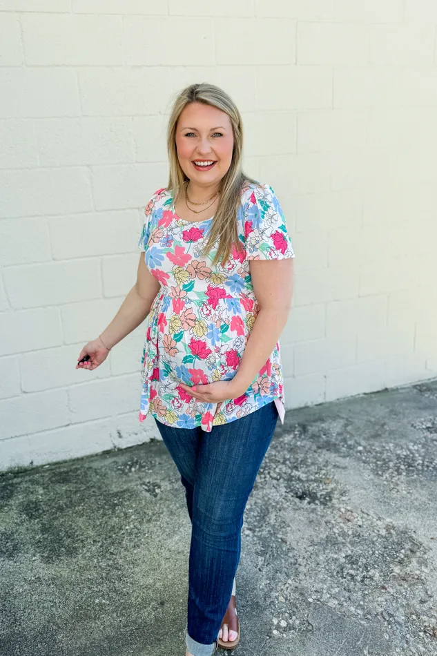 Earrings BE Stage In Your Dreams Floral Babydoll Top