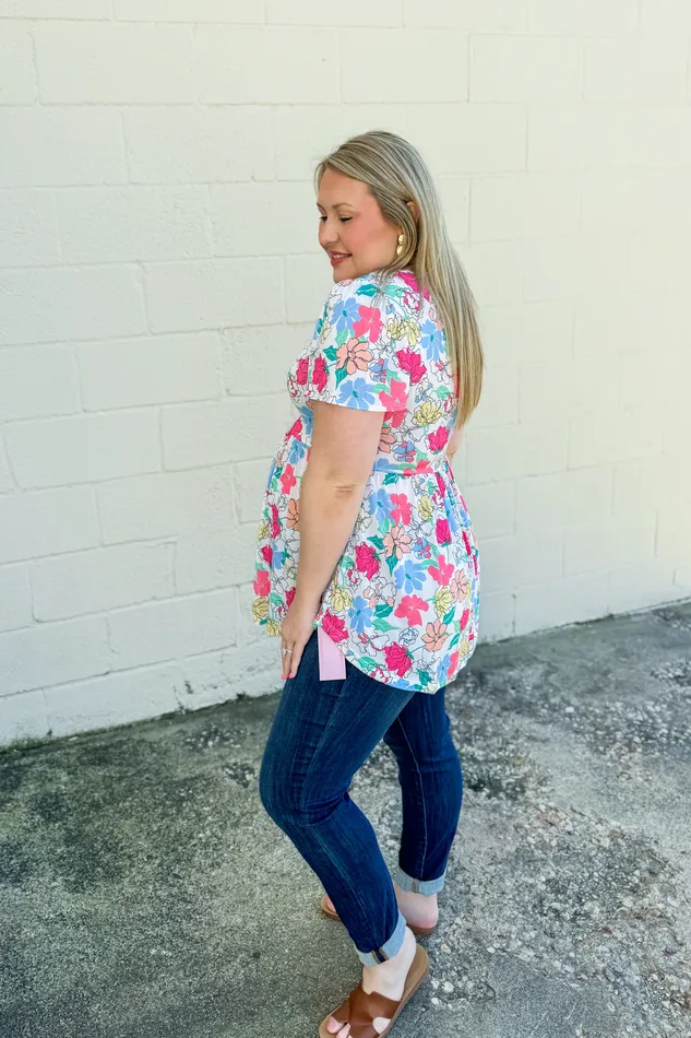Earrings BE Stage In Your Dreams Floral Babydoll Top