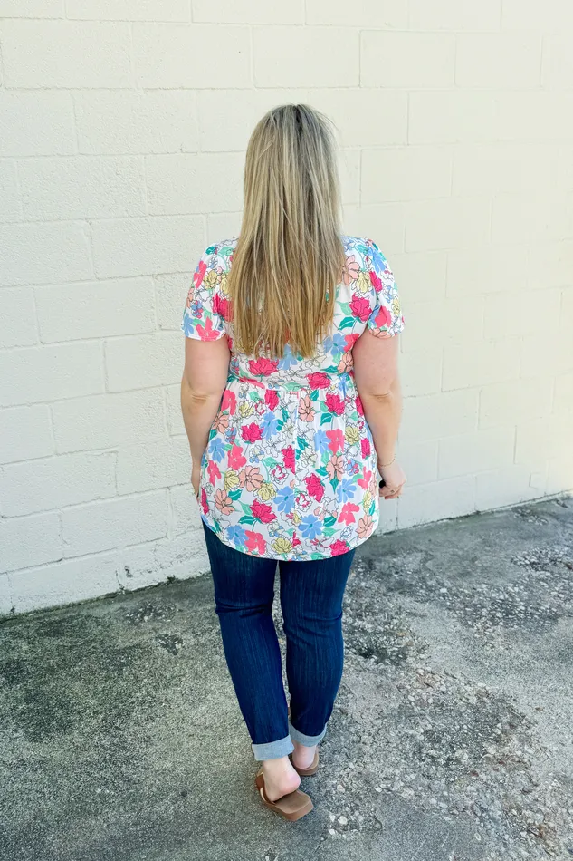 Earrings BE Stage In Your Dreams Floral Babydoll Top