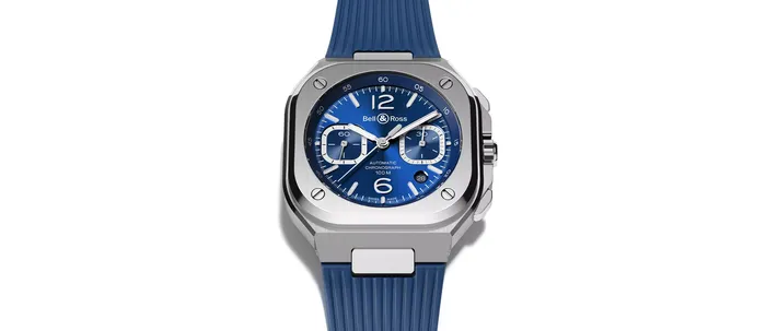 Earrings BELL ROSS BELL ROSS BR05CHRONOSTEELRUBBERBLUE42MM