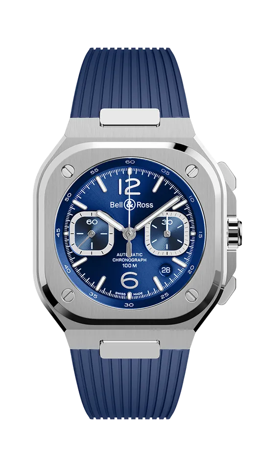 Earrings BELL ROSS BELL ROSS BR05CHRONOSTEELRUBBERBLUE42MM