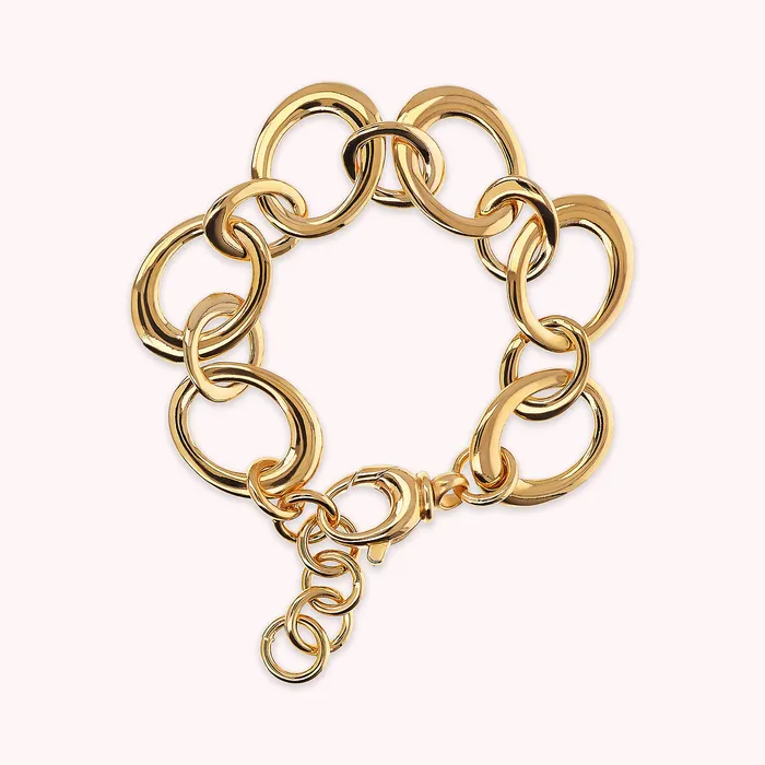 Earrings Bronzallure Bracciale Golden Maglie Ovali alternate ad Anelli