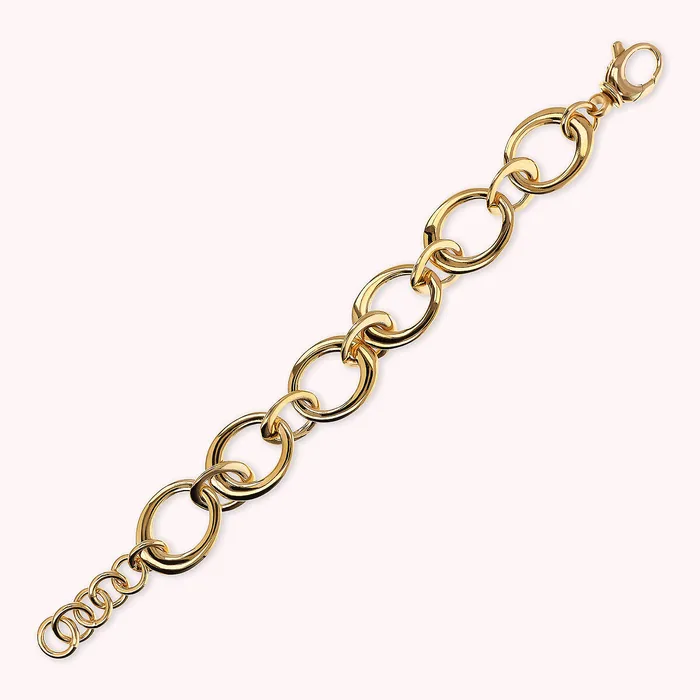 Earrings Bronzallure Bracciale Golden Maglie Ovali alternate ad Anelli