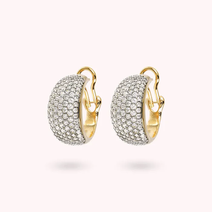Earrings Bronzallure Orecchini a Cerchio Bombati Golden con Pav in Cubic Zirconia Earrings Bronzallure Orecchini a Cerchio Bombati Golden con Pav in Cubic Zirconia