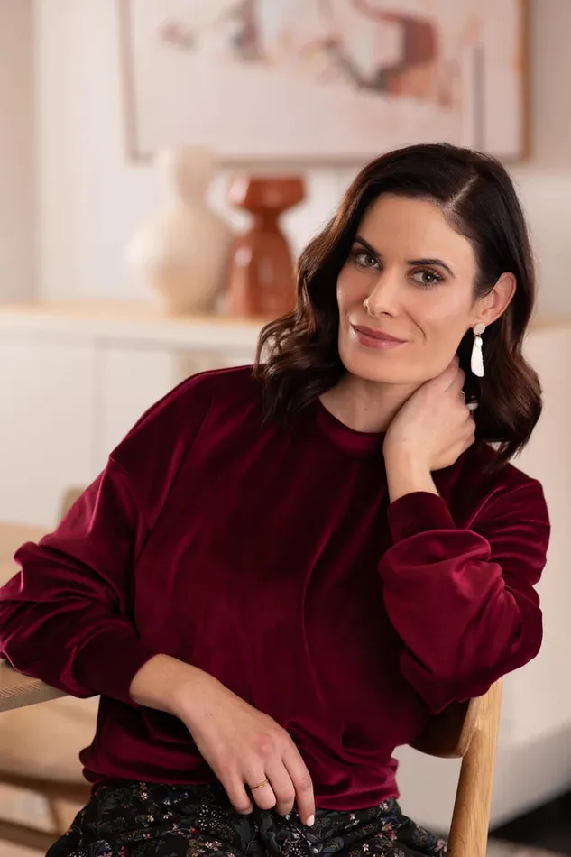 Earrings Burgundy Velour Sweater ZETSKE Earrings Burgundy Velour Sweater ZETSKE