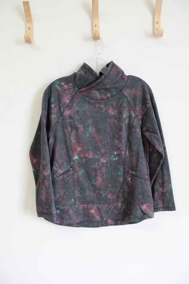 Earrings Christopher Banks Christopher Banks Gray Tie Dye Mock Neck Sweatshirt S Petite