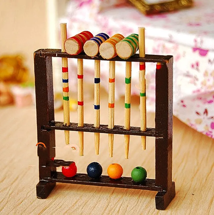 Earrings CJ Miniature Croquet Set 112 Scale Dollhouse Garden Diorama