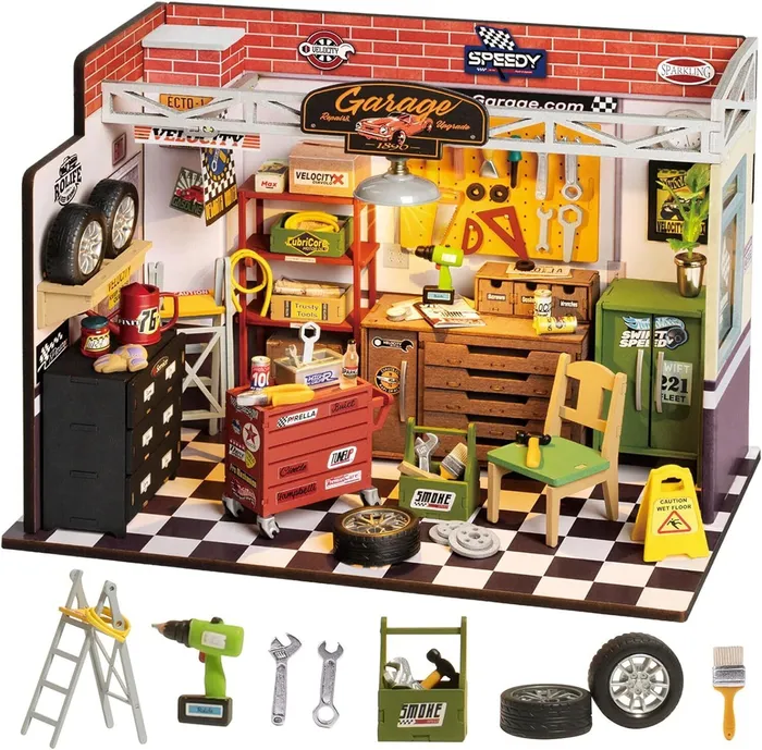 Earrings CJ Robotime Rolife Dollhouse Miniature House Kit DIY Mini Garage Workshop LED Light Decorative Wooden Craft Gifts For Children Earrings CJ Robotime Rolife Dollhouse Miniature House Kit DIY Mini Garage Workshop LED Light Decorative Wooden Craft Gifts For Children