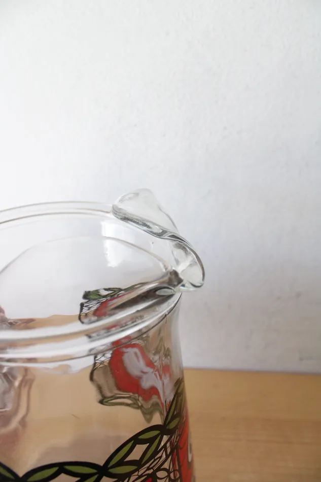 Earrings CocaCola Vintage Red Green CocaCola Glass Pitcher Set