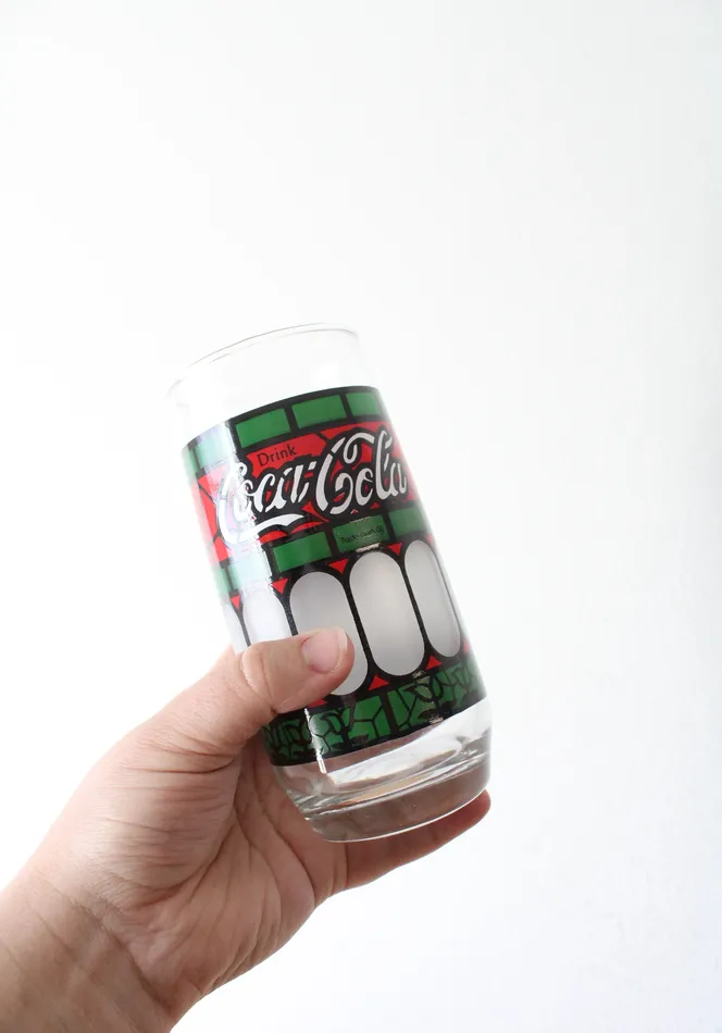 Earrings CocaCola Vintage Red Green CocaCola Glass Pitcher Set