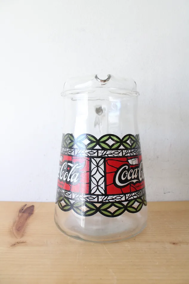 Earrings CocaCola Vintage Red Green CocaCola Glass Pitcher Set