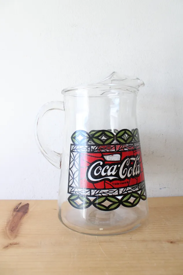 Earrings CocaCola Vintage Red Green CocaCola Glass Pitcher Set