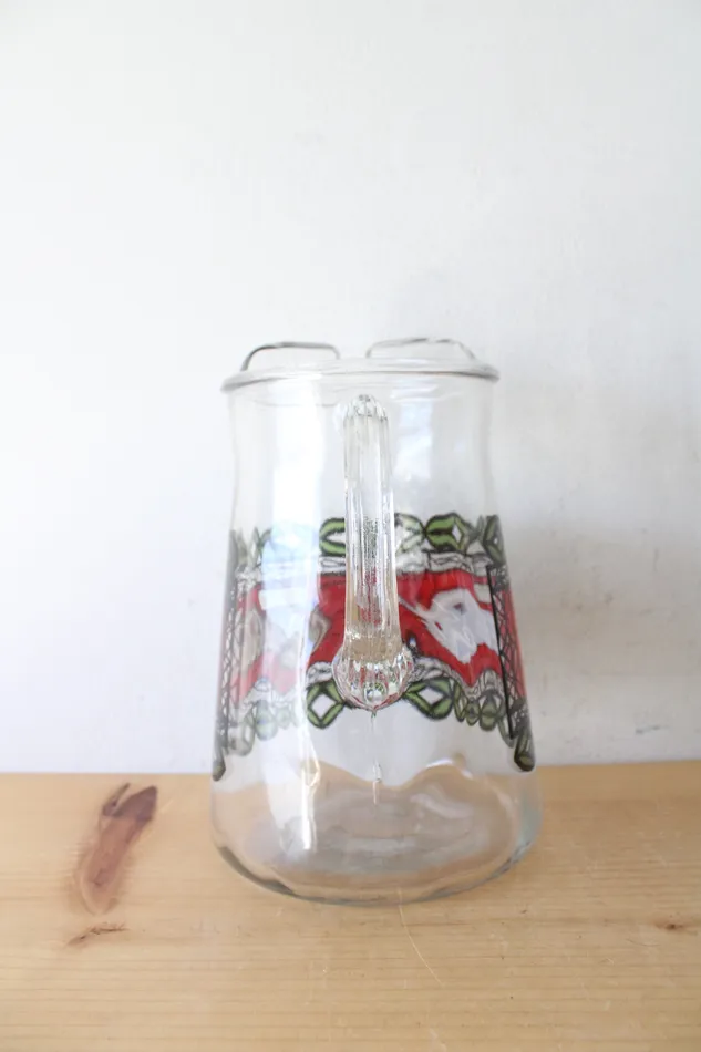 Earrings CocaCola Vintage Red Green CocaCola Glass Pitcher Set