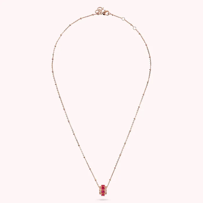Earrings Collana con Pendente a Rondella e Cuori in Cubic Zirconia Bronzallure