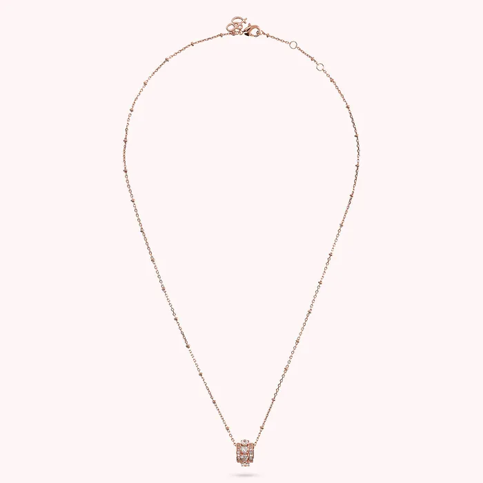 Earrings Collana con Pendente a Rondella e Cuori in Cubic Zirconia Bronzallure