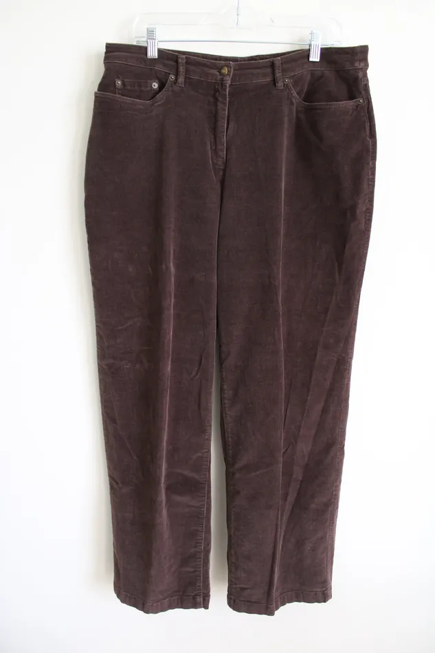 Earrings Croft Barrow Croft Barrow Stretch Brown Corduroy Pant 14