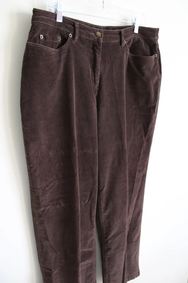 Earrings Croft Barrow Croft Barrow Stretch Brown Corduroy Pant 14