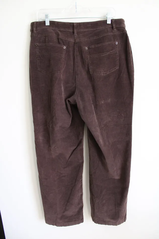 Earrings Croft Barrow Croft Barrow Stretch Brown Corduroy Pant 14