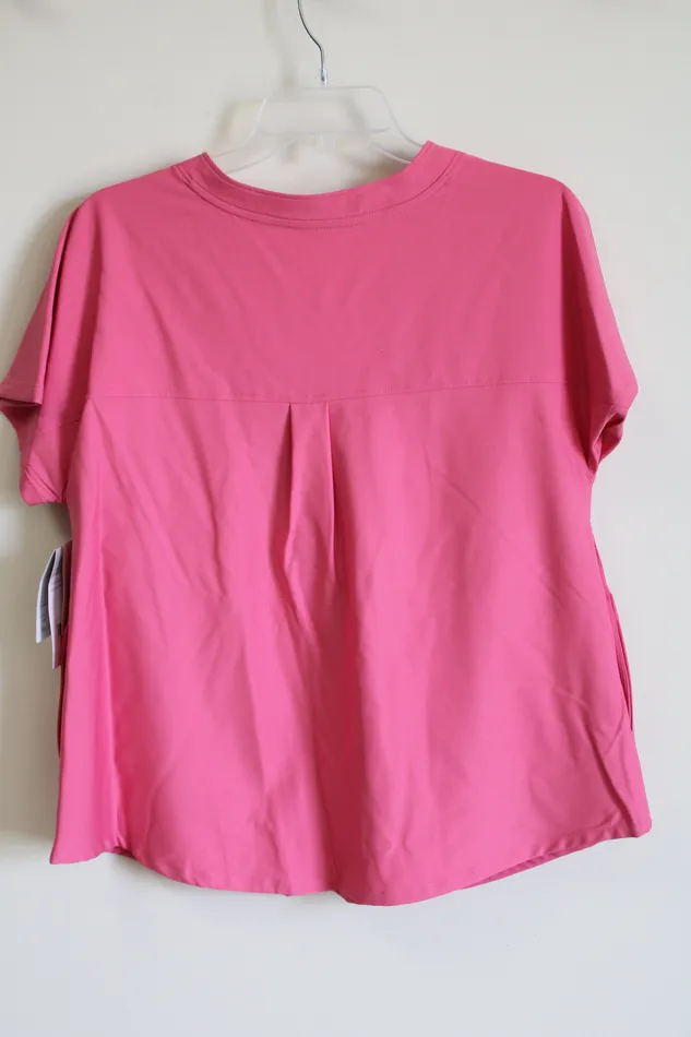 Earrings Cuddl Duds NEW ClimateRight By Cuddlduds Pink Scrub Top M