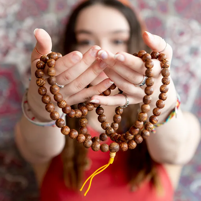 Earrings DharmaCrafts Indian Bodhi Seed Mala 108 beads