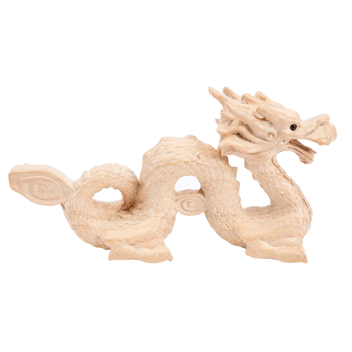 Earrings Eastern Elm HandCarved Wood Dragon