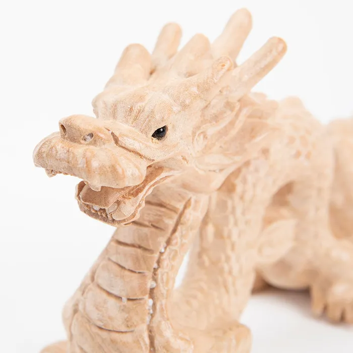 Earrings Eastern Elm HandCarved Wood Dragon
