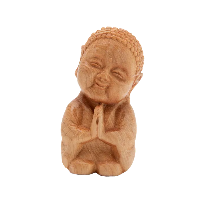 Earrings Eastern Elm Small Wooden Bodhisattva Jizo Statue