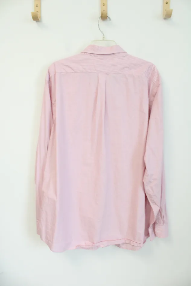 Earrings Gap Gap Classic Fit Premium Pink Pinstripe Long Sleeved Button Down Shirt XXL