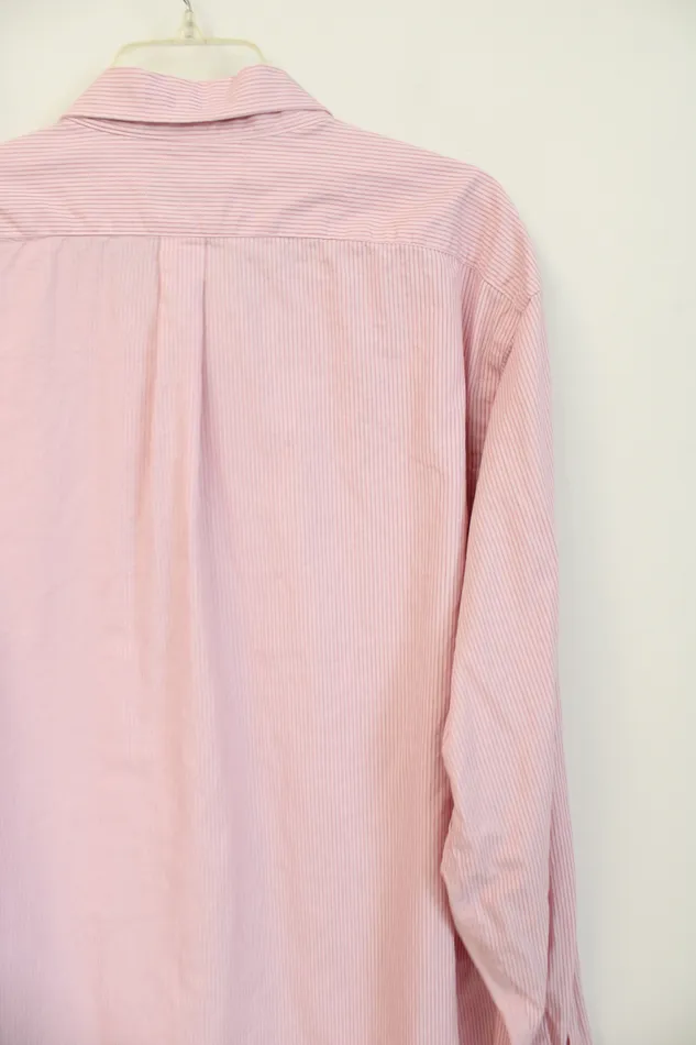 Earrings Gap Gap Classic Fit Premium Pink Pinstripe Long Sleeved Button Down Shirt XXL