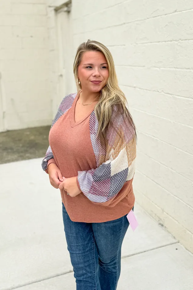Earrings Haptics Leaning Into Fall Pattern Sleeve Top