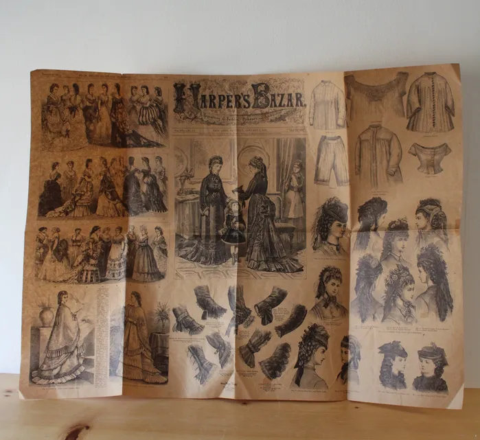 Earrings Harpers Bazar 1875 Womens Fashion Newspaper Print Jubilee Thrift