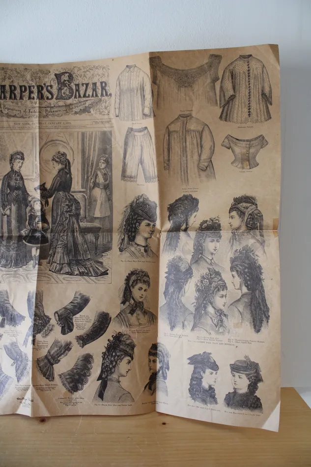 Earrings Harpers Bazar 1875 Womens Fashion Newspaper Print Jubilee Thrift