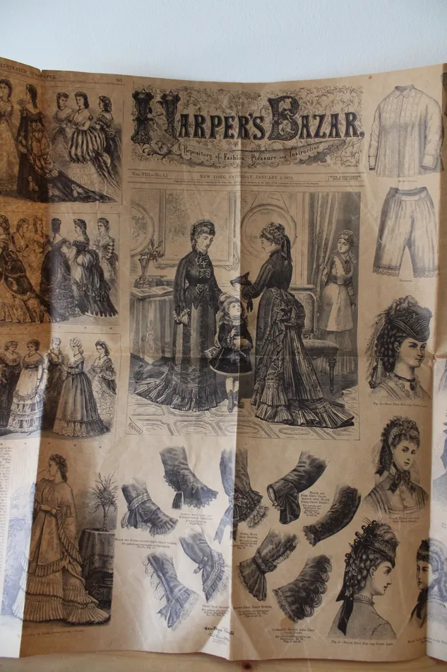 Earrings Harpers Bazar 1875 Womens Fashion Newspaper Print Jubilee Thrift