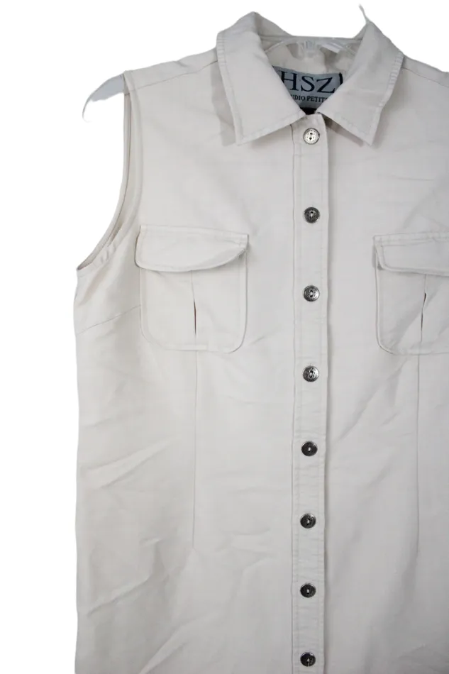 Earrings HSZ HSZ Studio Beige Button Down Dress M Petite