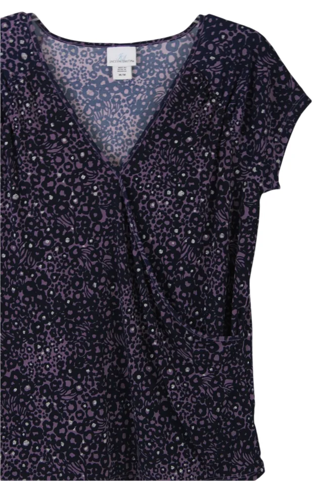Earrings Jaclyn Smith Purple Leopard Top M Jaclyn Smith