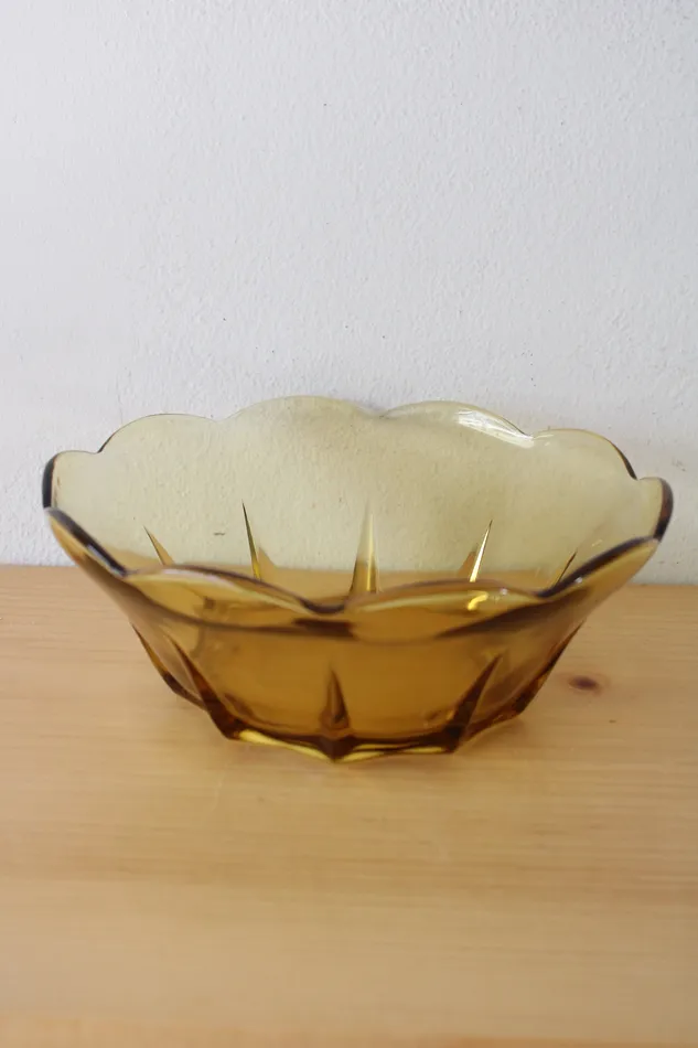 Earrings Jubilee Thrift Scalloped Vintage Yellow Glass Bowl 8